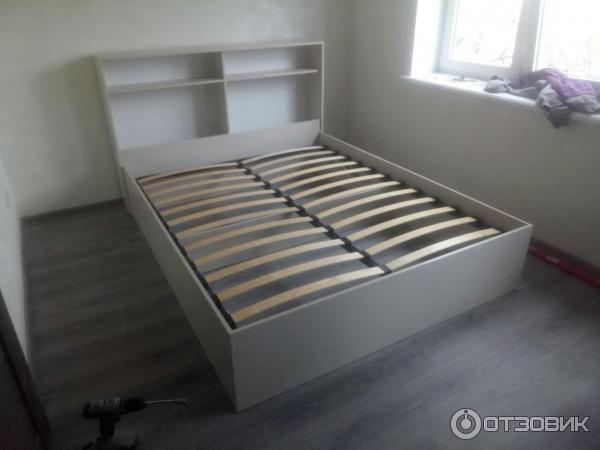 Кровать Люкс 2.0 экокожа Белая, Венге