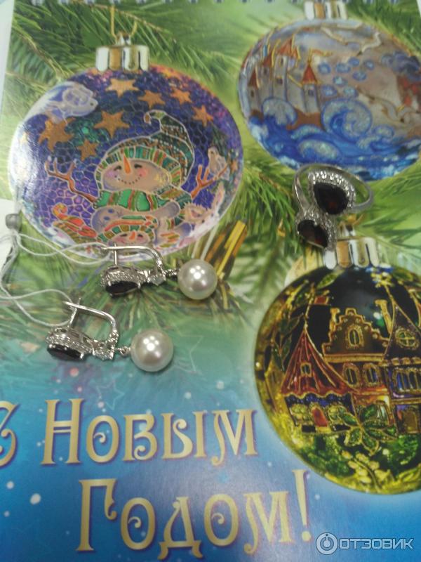 Серьги ювелирные из серебра с гранатами Lair фото