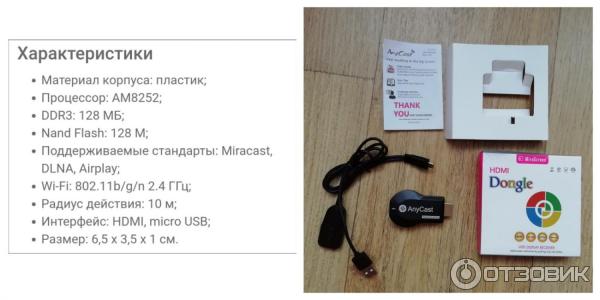 Беспроводной Wi-Fi адаптер Mirascreen фото