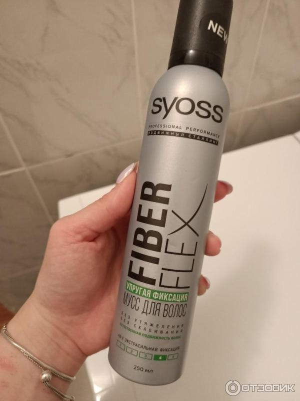 Отзыв о Мусс для укладки волос Syoss Fiber Flex | отличное средство для ...