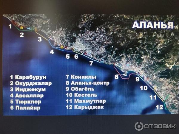 Карта анталийского побережья