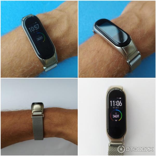 Металлический ремешок на фитнес-браслет для Mi Band 4, фото
