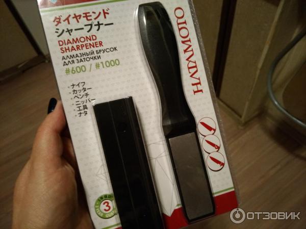 Алмазный брусок для заточки ножей Hatamoto Diamond Sharpener фото